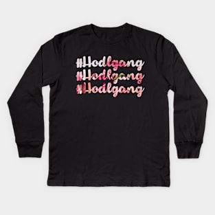 Hodlgang Floral Cryptohodler Blockchain Bitcoin Ethereum Tee Kids Long Sleeve T-Shirt